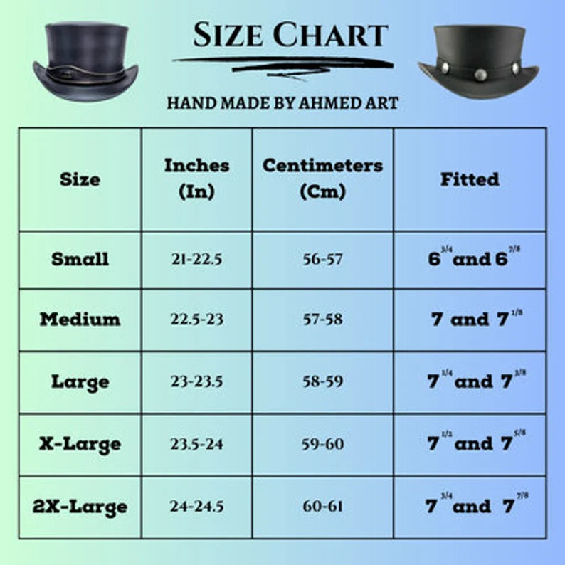 TOP HAT - Time Traveller Leather Steampunk Black leather Top hat Old look Vintage Style hat Gothic Hat