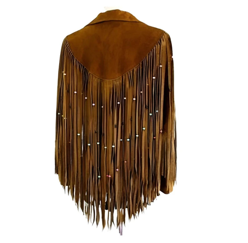 Handmade Fringe Suede Women's Jacket, Fringe Western Vintage Jacket Ladies Leather Jacket, Genuine Suede Leather