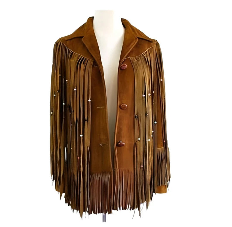 Handmade Fringe Suede Women's Jacket, Fringe Western Vintage Jacket Ladies Leather Jacket, Genuine Suede Leather