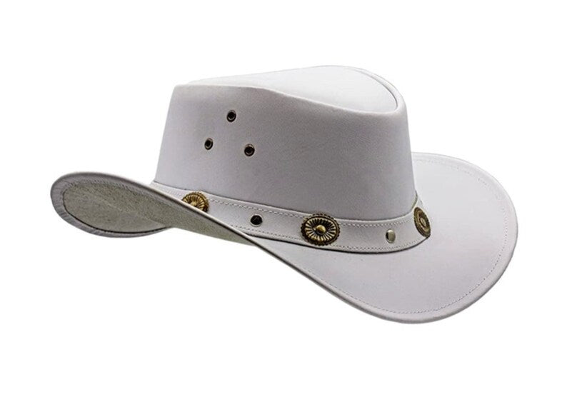 Cowboy cowboy Hat Australian Stylish White Cowboy Hat Real Cowhide Western Leather Hat Handmade